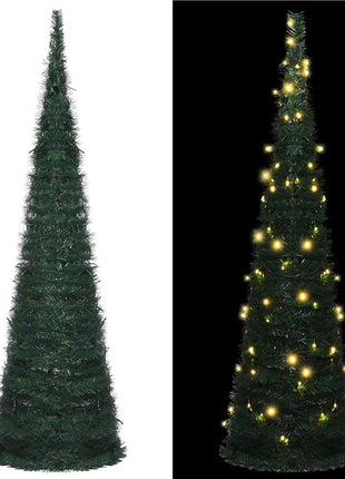 Kunstkerstboom Met Verlichting Pop-Up 150 Cm Groen