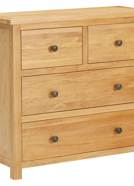 Ladekast 80x33,5x75 cm massief eikenhout