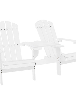 Tuinstoelen Adirondack met tafeltje massief vurenhout wit