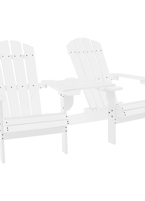 Tuinstoelen Adirondack met tafeltje massief vurenhout wit