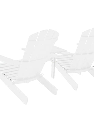 Tuinstoelen Adirondack met tafeltje massief vurenhout wit