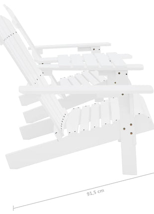 Tuinstoelen Adirondack met tafeltje massief vurenhout wit
