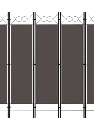 Kamerscherm met 5 panelen 200x180 cm antraciet