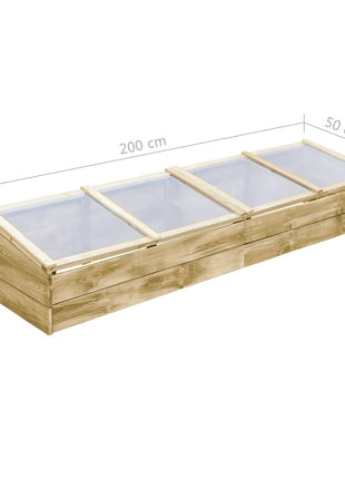 Kweekkassen 2 st 200x50x35 cm geïmpregneerd grenenhout