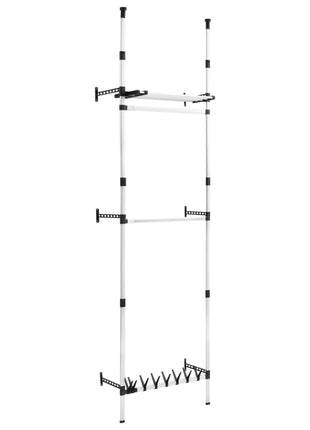 Kledingkastsysteem Met Stangen En Schap Telescopisch Aluminium