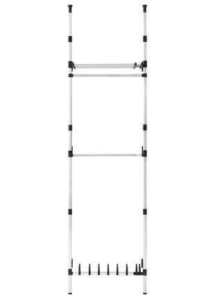 Kledingkastsysteem Met Stangen En Schap Telescopisch Aluminium