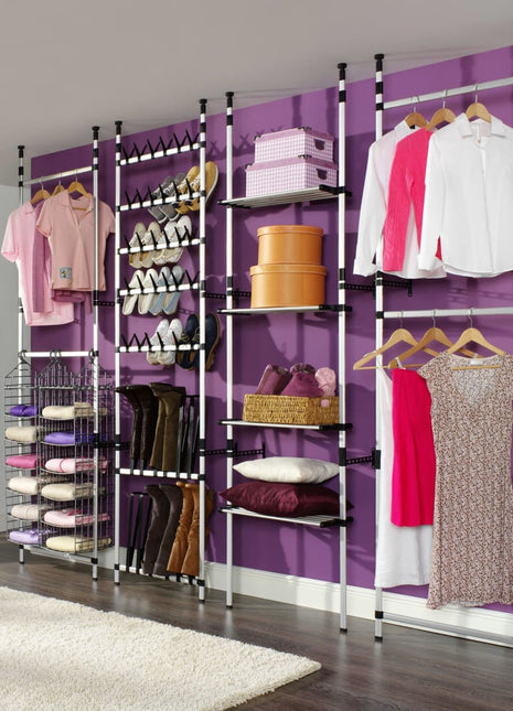 Kledingkastsysteem Met Stangen En Schap Telescopisch Aluminium