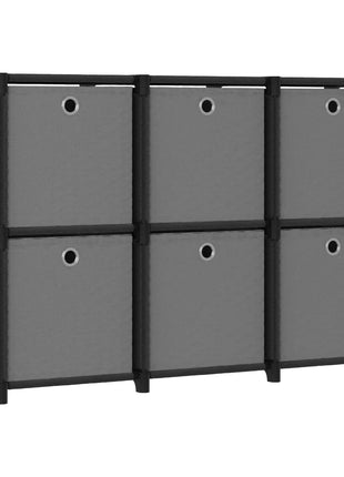 Kast Met 6 Vakken 103X30X72,5 Cm Stof Zwart
