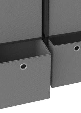 Kast Met 6 Vakken 103X30X72,5 Cm Stof Zwart