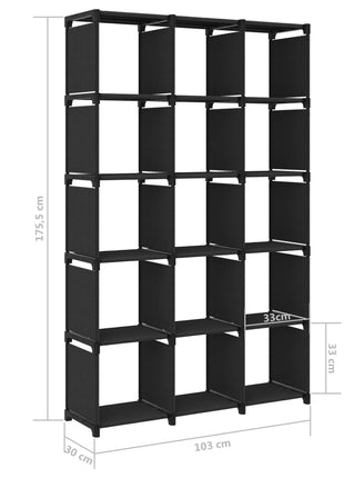 Kast Met 15 Vakken 103X30X175,5 Cm Stof