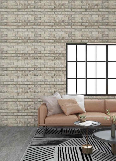 10 st Wandpanelen 3D zandkleurige baksteen EPS