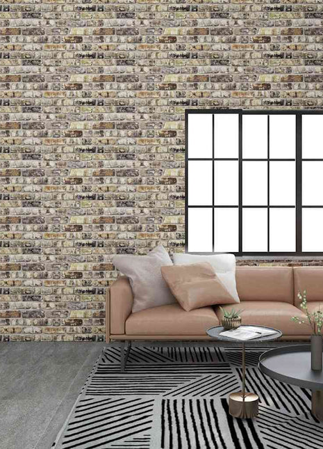 10 st Wandpanelen 3D meerkleurige baksteen EPS