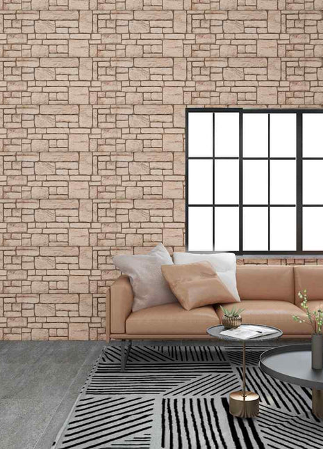 10 st Wandpanelen 3D beige baksteen EPS