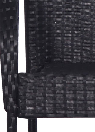 Tuinstoelen stapelbaar 4 st poly rattan zwart