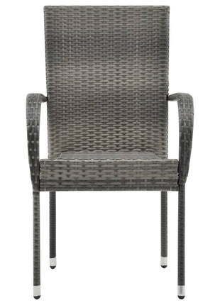 Tuinstoelen stapelbaar 4 st poly rattan grijs
