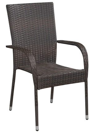 Tuinstoelen stapelbaar 6 st poly rattan bruin