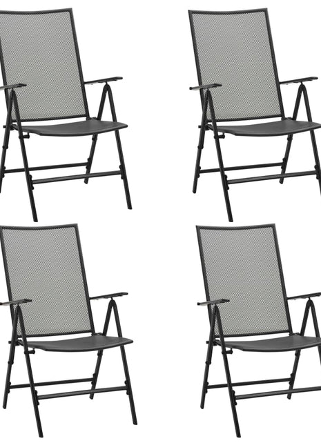 Klapstoelen mesh 4 st staal antraciet