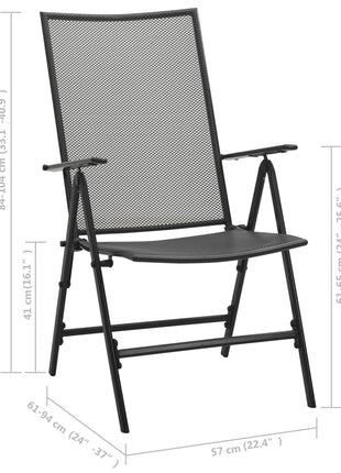 Klapstoelen mesh 4 st staal antraciet