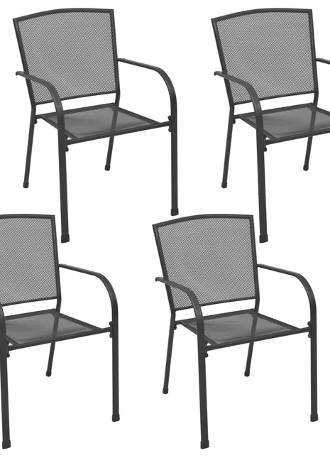 Tuinstoelen 4 st mesh ontwerp staal antraciet
