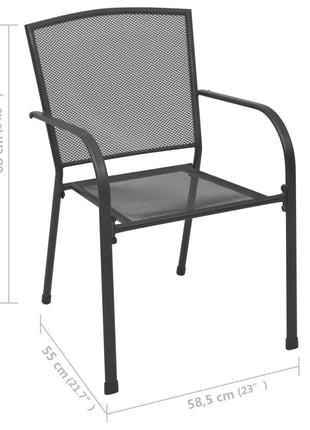 Tuinstoelen 4 st mesh ontwerp staal antraciet