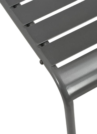 Tuinstoelen 4 st gelat ontwerp staal donkergrijs