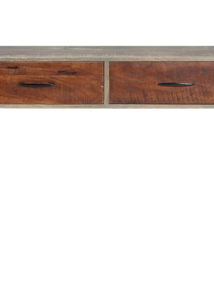 Wandtafel 110X35X75 Cm Massief Ruw Mangohout Grijs