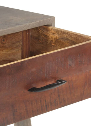 Wandtafel 110X35X75 Cm Massief Ruw Mangohout Grijs