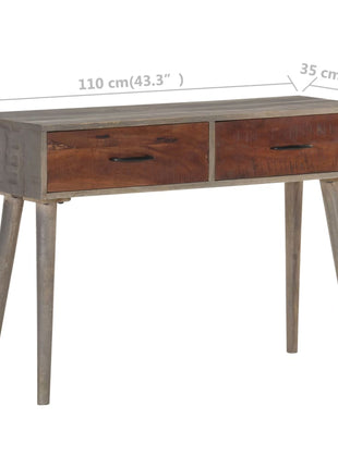 Wandtafel 110X35X75 Cm Massief Ruw Mangohout Grijs