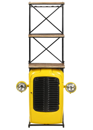 Wijnkast Tractor 49X31X172 Cm Massief Mangohout Geel