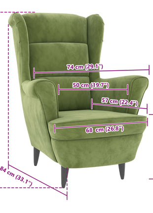 Fauteuil fluweel lichtgroen