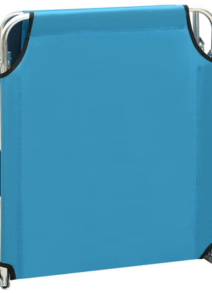 Ligbed Met Luifel Inklapbaar Staal En Blauw