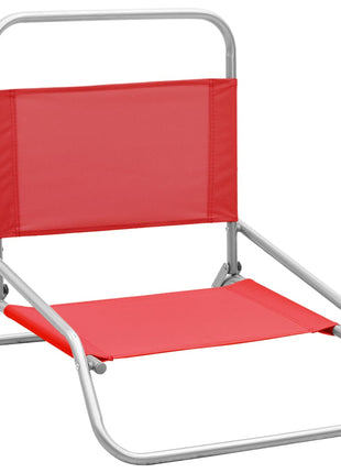 Strandstoelen 2 st inklapbaar stof rood