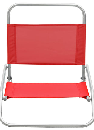 Strandstoelen 2 st inklapbaar stof rood
