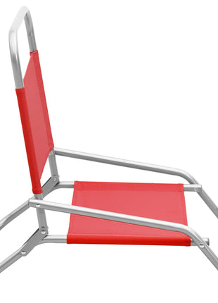 Strandstoelen 2 st inklapbaar stof rood