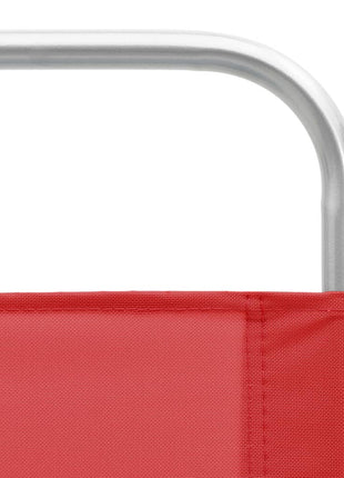 Strandstoelen 2 st inklapbaar stof rood