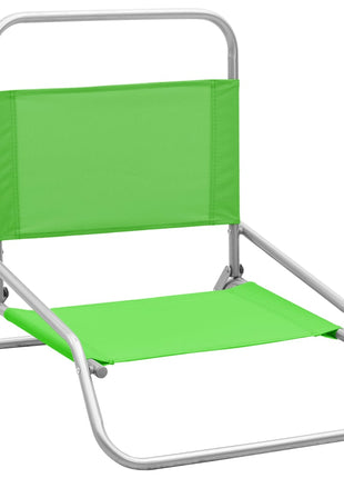 Strandstoelen 2 st inklapbaar stof groen
