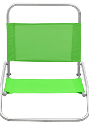 Strandstoelen 2 st inklapbaar stof groen