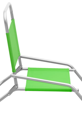 Strandstoelen 2 st inklapbaar stof groen