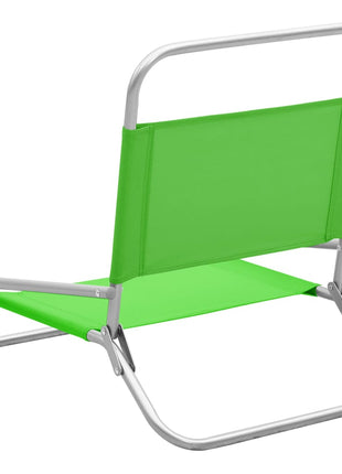 Strandstoelen 2 st inklapbaar stof groen