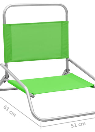 Strandstoelen 2 st inklapbaar stof groen