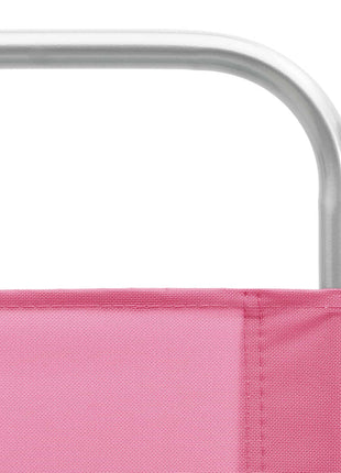 Strandstoelen 2 st inklapbaar stof roze