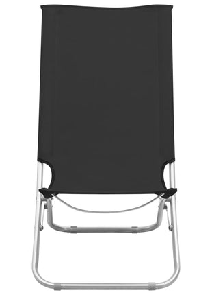 Strandstoelen 2 st inklapbaar stof zwart