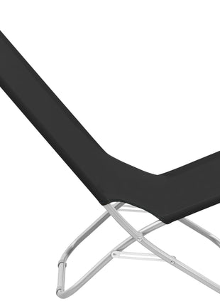 Strandstoelen 2 st inklapbaar stof zwart