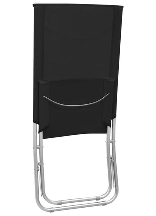 Strandstoelen 2 st inklapbaar stof zwart