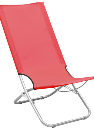 Strandstoelen 2 st inklapbaar stof rood