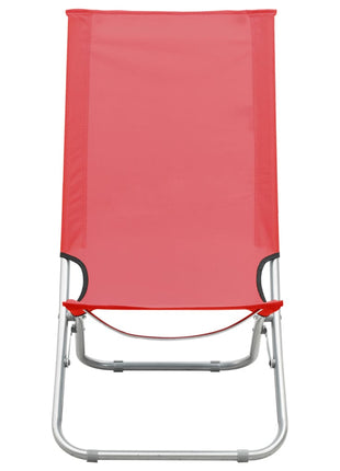 Strandstoelen 2 st inklapbaar stof rood