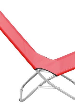 Strandstoelen 2 st inklapbaar stof rood