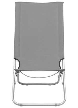 Strandstoelen 2 st inklapbaar stof grijs
