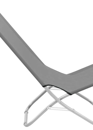 Strandstoelen 2 st inklapbaar stof grijs