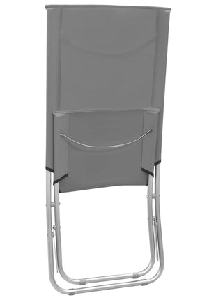 Strandstoelen 2 st inklapbaar stof grijs